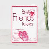 Speelse Roze Rode Hartenvriend-valentijnskaart Feestdagen Kaart (Voorkant)