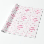 Speelse roze rode Valentijn tekst Cadeaupapier (Uitgerold)