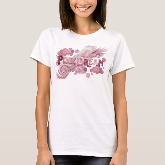 Speelse Roze ROZE DROOM Grafische T-shirt (Voorkant)