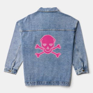 Speelse Roze Schedel Kruisbeenderen Baby Denim Jacket