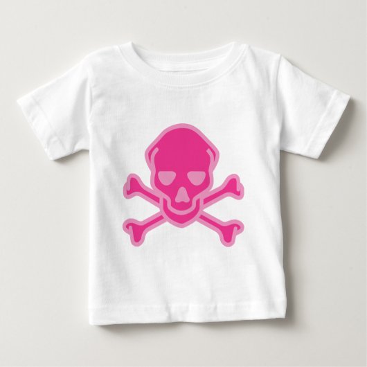Speelse Roze Schedel Met Gekruiste Botten Babykled (Voorkant)