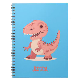 Speelse Roze T-Rex Dino Met Kindernaam Notitieboek