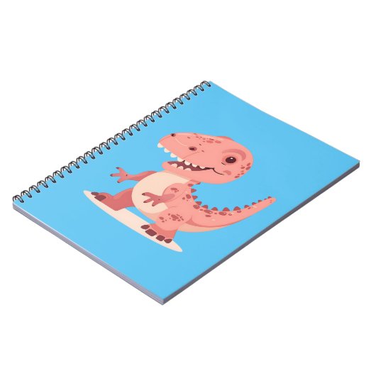 Speelse Roze T-Rex Dino Notitieboek (Linkerzijde)