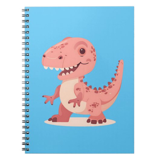 Speelse Roze T-Rex Dino Notitieboek (Voorkant)