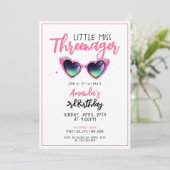 Speelse Roze Zonnebril Threenager 3e verjaardag Kaart (Staand voorkant)