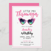 Speelse Roze Zonnebril Threenager 3e verjaardag Kaart (Voorkant / Achterkant)