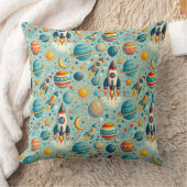 🚀🌌 Speelse Ruimte Avontuur Decoratie Cadeau ✨ Kussen (Deken)