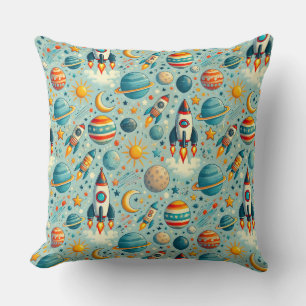 🚀🌌 Speelse Ruimte Avontuur Decoratie Cadeau ✨ Kussen