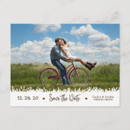 Speelse rustieke gebladerte Border Foto Sla de dat Aankondigingskaart