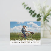 Speelse rustieke gebladerte Border Foto Sla de dat Aankondigingskaart (Staand voorkant)