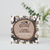 Speelse Rustieke Wildernis Bosdieren 1e Kaart (Staand voorkant)