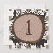 Speelse Rustieke Wildernis Bosdieren 1e Kaart (Achterkant)