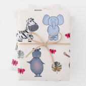 Speelse Safari Dieren Gift Wrapping Paper (v.1) (In situ)