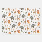 Speelse Safari Dieren Gift Wrapping Paper (v.2) (Voorkant)