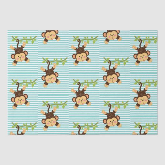 Speelse Safari Monkey – Leuk & grillig voor kinder Tissuepapier (Voorkant)