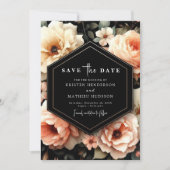 Speelse Sage Peach bruiloft Save The Date (Voorkant)