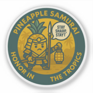 Speelse Samoerai Ananas Martial Sticker