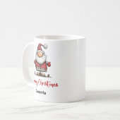 Speelse Santa Claus Grappige Koffiemok (Voorkant links)