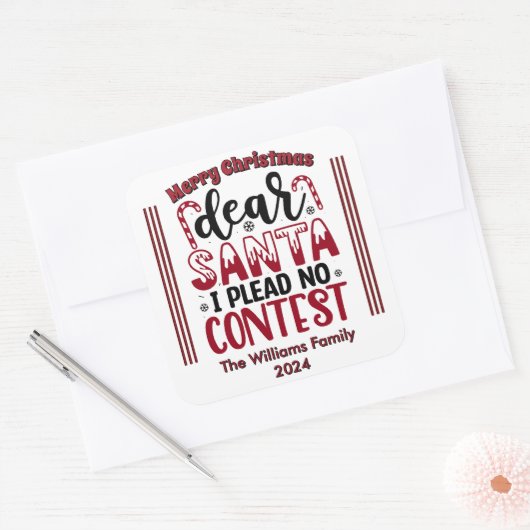 Speelse Santa Kerst sticker (Envelop)