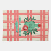 Speelse Sardines Olijfolie Koraal Keuken Design Theedoek (Horizontaal)