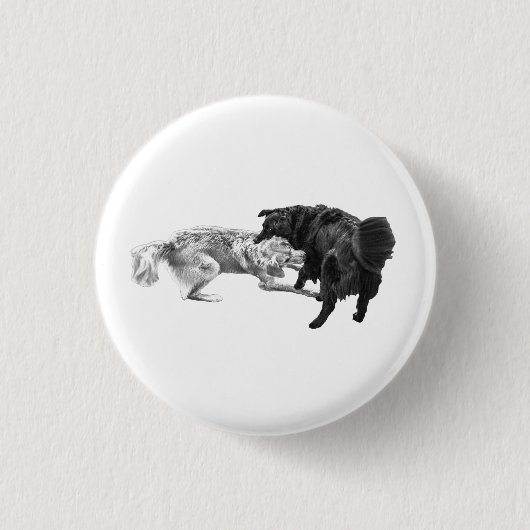 Speelse Schaduw, Duo Speld Ronde Button 3,2 Cm (Voorkant)