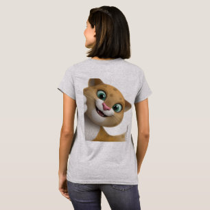 Speelse Schattige Kat Cartoon Close-Up T-shirt
