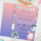 Speelse Schattige Pastel Essentials Baby shower Kaart