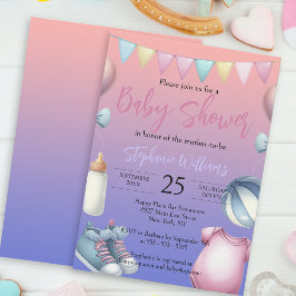 Speelse Schattige Pastel Essentials Baby shower Kaart