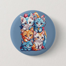 Speelse Schattigee Kawaii Katten Ronde Button 5,7 Cm