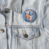 Speelse Schattigee Kawaii Katten Ronde Button 5,7 Cm (In situ)