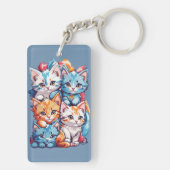 Speelse Schattigee Kawaii Katten Sleutelhanger (achterkant)