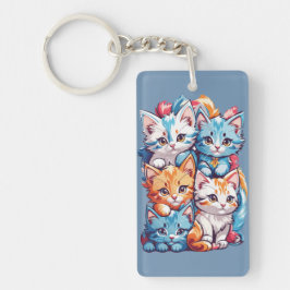 Speelse Schattigee Kawaii Katten Sleutelhanger