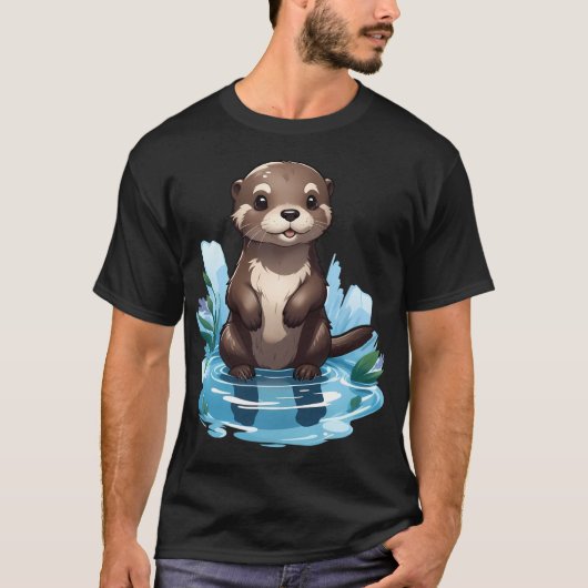 speelse Schattigee otter T-shirt (Voorkant)