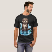 speelse Schattigee otter T-shirt (Voorkant volledig)