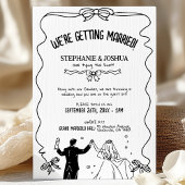 Speelse Schattigee paar illustratie Sla de datum o Kaart