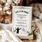 Speelse Schattigee paar illustratie Sla de datum o Kaart