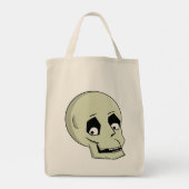 Speelse Schedel Glimlach Cartoon Tote Bag (Achterkant)