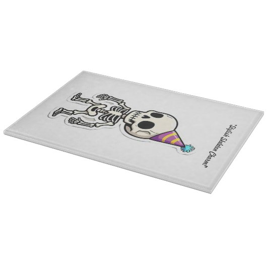 Speelse schedel Sticker Snijplank (Hoek)