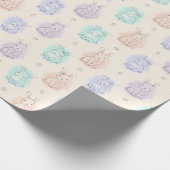 Speelse schets konijnen monogram cadeaupapier (Hoek)