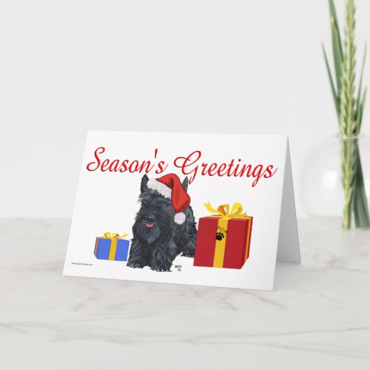 Speelse Schotse Terrier-groeten Feestdagen Kaart (Voorkant)
