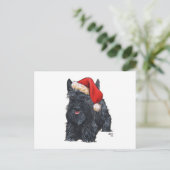 Speelse Schotse Terriër Kerstman Feestdagenkaart (Staand voorkant)