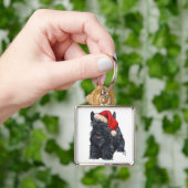 Speelse Schotse Terriër Kerstman Sleutelhanger (Hand)
