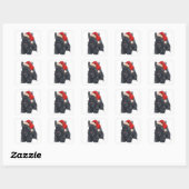 Speelse Schotse Terriër Kerstman Vierkante Sticker (Vel)