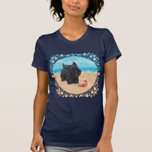 Speelse Schotse Terrier op het Strand T-shirt