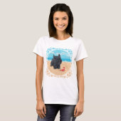 Speelse Schotse Terrier op het Strand T-shirt (Voorkant volledig)