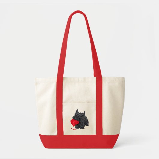 Speelse Schotse Terrier Valentijnstas Tote Bag (Voorkant)
