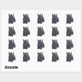 Speelse Schotse Terrier Vierkante Sticker (Vel)