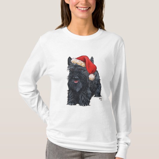 Speelse Scottie Kerstmis T-shirt (Voorkant)