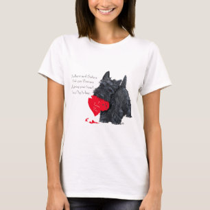 Speelse Scottish Terrier Valentijn Klaaglied T-shirt