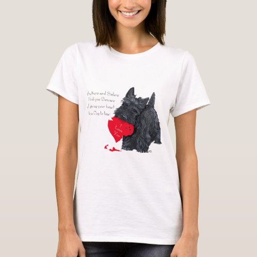 Speelse Scottish Terrier Valentijn Klaaglied T-shirt (Voorkant)